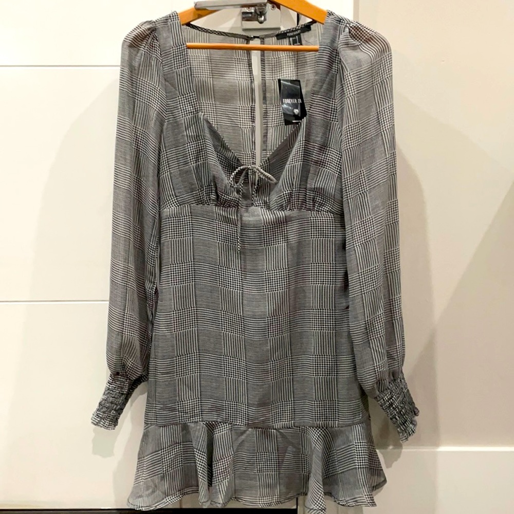 Forever 21, gingham/plaid dress, size S